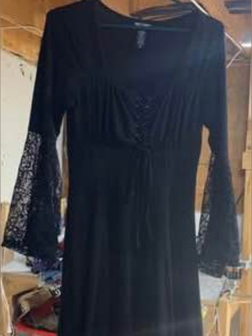 Hot Topic Black Lace-Sleeve Women's Dress small